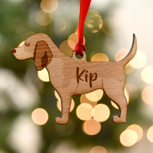 Beagle Personalized Christmas Dog Wood Ornament, Gift For Dog Lovers 01pjxx240822-06 - Ornament - GoDuckee