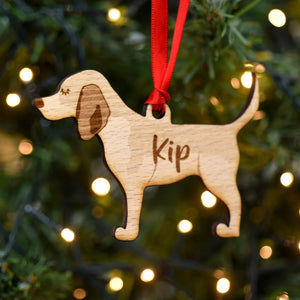 Beagle Personalized Christmas Dog Wood Ornament, Gift For Dog Lovers 01pjxx240822-06 - Ornament - GoDuckee