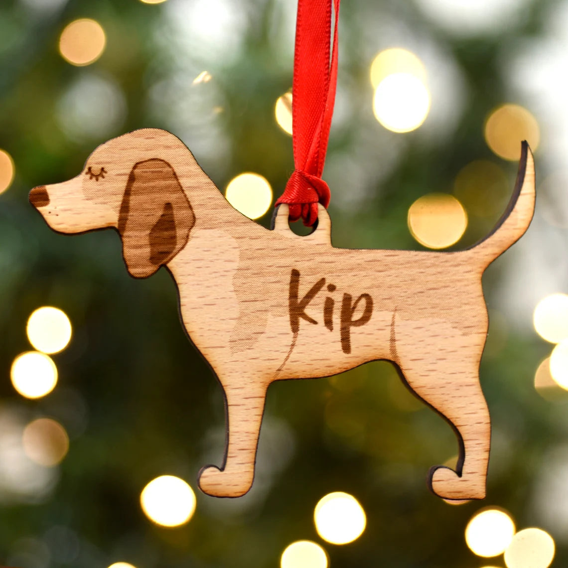 Beagle Personalized Christmas Dog Wood Ornament, Gift For Dog Lovers 01pjxx240822-06 - Ornament - GoDuckee