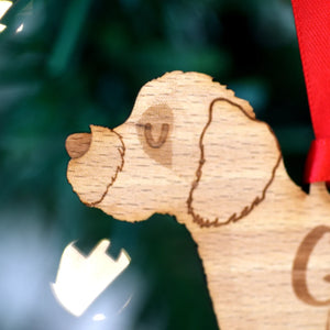 Cavapoo Personalized Christmas Dog Wood Ornament 01pjxx240822-14 - Ornament - GoDuckee