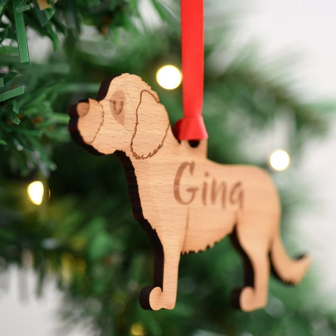 Cavapoo Personalized Christmas Dog Wood Ornament 01pjxx240822-14 - Ornament - GoDuckee