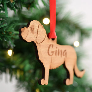 Cavapoo Personalized Christmas Dog Wood Ornament 01pjxx240822-14 - Ornament - GoDuckee