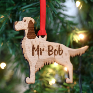 English Setter Personalized Christmas Dog Wood Ornament 01pjxx240822-24 - Ornament - GoDuckee