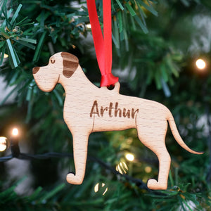 Great Dane Personalized Christmas Dog Wood Ornament 01pjxx240822-27 - Ornament - GoDuckee