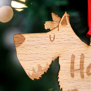 Scottish Terrier Personalized Christmas Dog Wood Ornament 01pjxx240822-36 - Ornament - GoDuckee