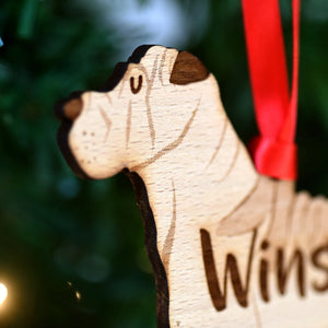 Shar Pei Personalized Christmas Dog Wood Ornament 01pjxx240822-37 - Ornament - GoDuckee