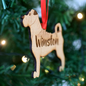 Shar Pei Personalized Christmas Dog Wood Ornament 01pjxx240822-37 - Ornament - GoDuckee