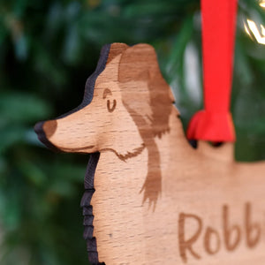 Shetland Sheepdog Personalized Christmas Dog Wood Ornament 01pjxx240822-38 - Ornament - GoDuckee