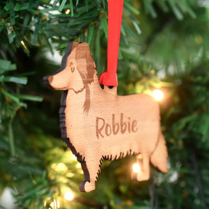 Shetland Sheepdog Personalized Christmas Dog Wood Ornament 01pjxx240822-38 - Ornament - GoDuckee