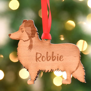 Shetland Sheepdog Personalized Christmas Dog Wood Ornament 01pjxx240822-38 - Ornament - GoDuckee