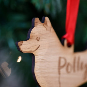 Shiba Inu Personalized Christmas Dog Wood Ornament 01pjxx240822-39 - Ornament - GoDuckee