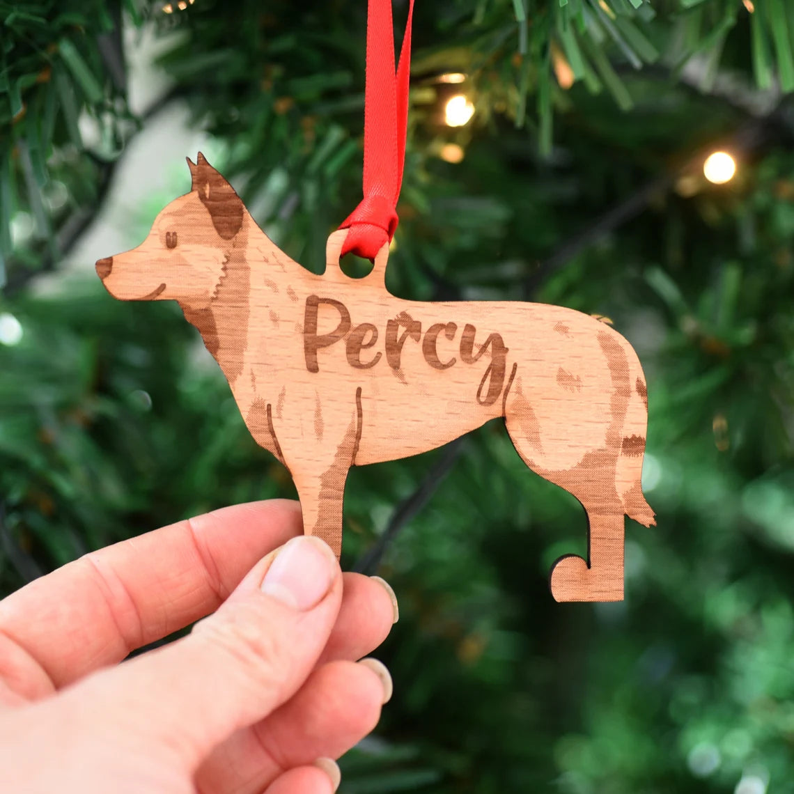 Australian Cattle Dog Personalized Christmas Wood Ornament, Gift For Dog Lovers 01pjxx240822-03 - Ornament - GoDuckee