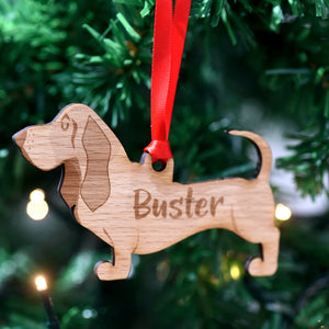 Basset Hound Personalized Christmas Dog Wood Ornament, Gift For Dog Lovers 01pjxx240822-05 - Ornament - GoDuckee