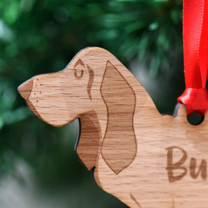 Basset Hound Personalized Christmas Dog Wood Ornament, Gift For Dog Lovers 01pjxx240822-05 - Ornament - GoDuckee