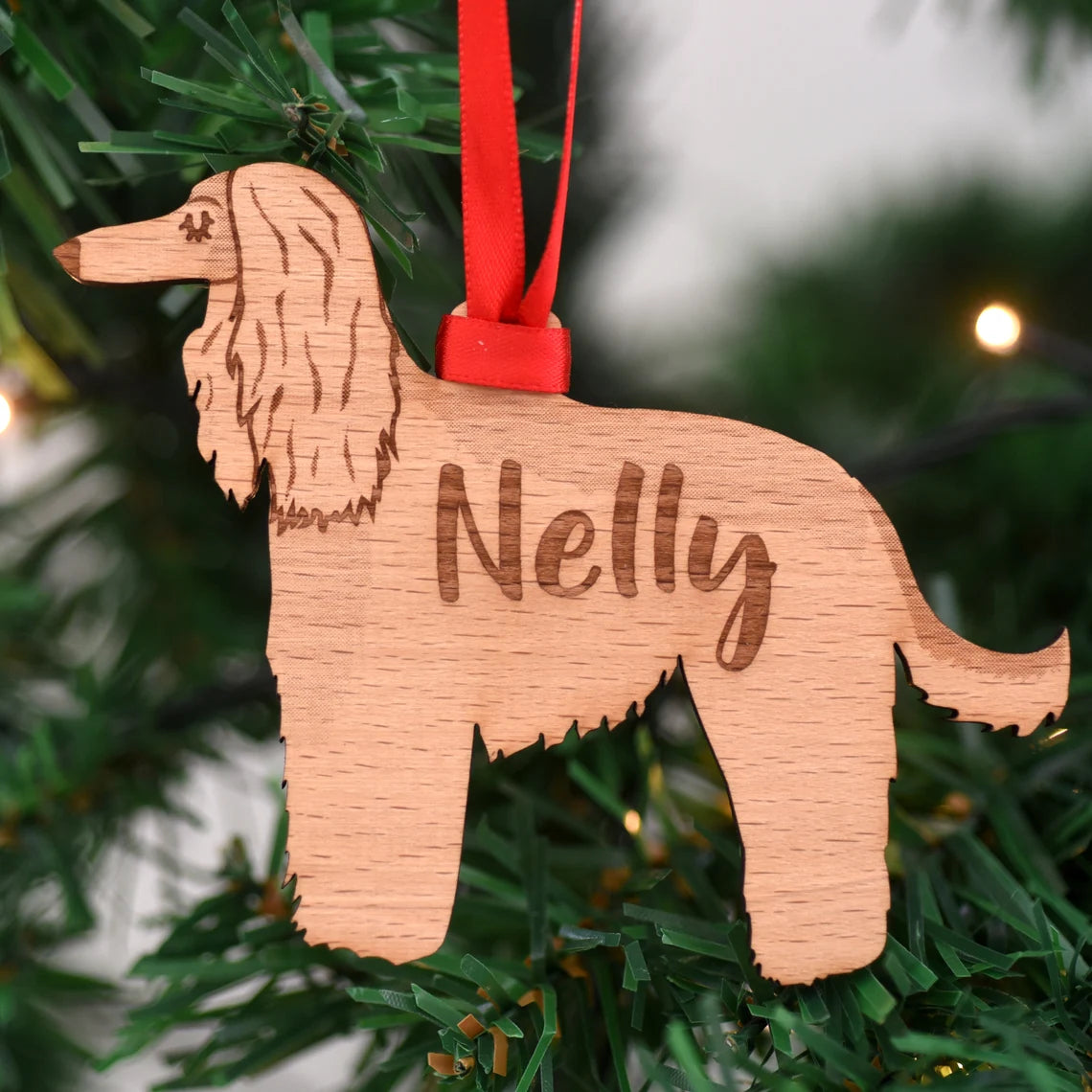Afghan Hound Personalized Christmas Wood Ornament, Gift For Dog Lovers 01pjxx240822-01 - Ornament - GoDuckee