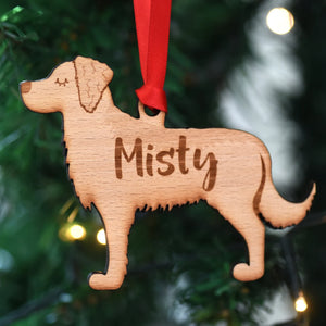 Golden Retriever Personalized Christmas Dog Wood Ornament 01pjxx240822-26 - Ornament - GoDuckee