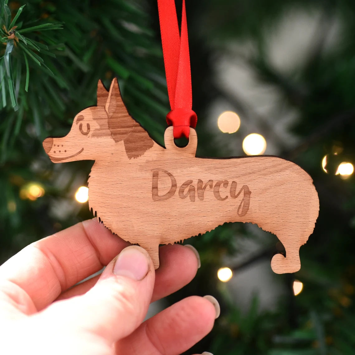 Corgi Personalized Christmas Dog Wood Ornament 01pjxx240822-19 - Ornament - GoDuckee