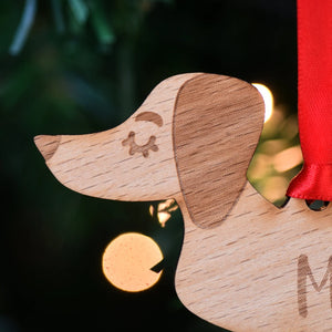 Dachshund Personalized Christmas Dog Wood Ornament 01pjxx240822-20 - Ornament - GoDuckee