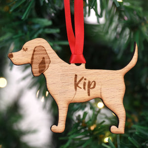 Beagle Personalized Christmas Dog Wood Ornament, Gift For Dog Lovers 01pjxx240822-06 - Ornament - GoDuckee