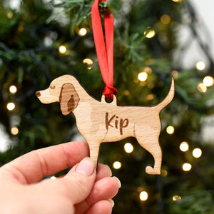 Beagle Personalized Christmas Dog Wood Ornament, Gift For Dog Lovers 01pjxx240822-06 - Ornament - GoDuckee