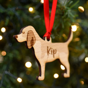 Beagle Personalized Christmas Dog Wood Ornament, Gift For Dog Lovers 01pjxx240822-06 - Ornament - GoDuckee