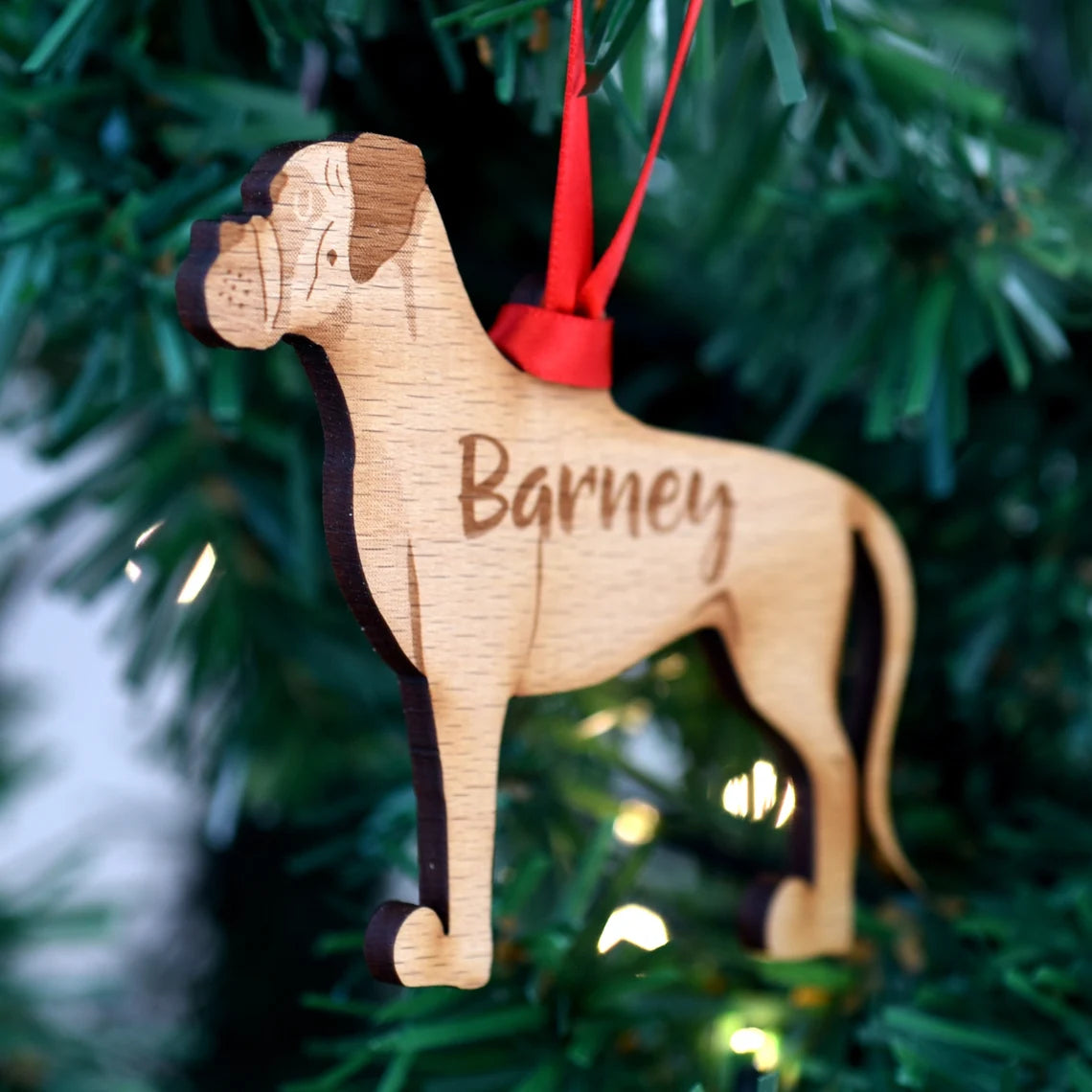 Boxer Personalized Christmas Dog Wood Ornament 01pjxx240822-12 - Ornament - GoDuckee