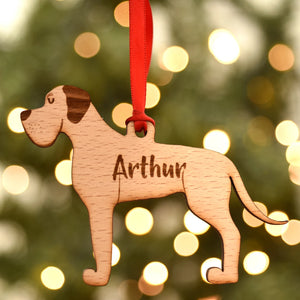 Great Dane Personalized Christmas Dog Wood Ornament 01pjxx240822-27 - Ornament - GoDuckee