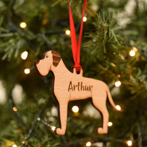 Great Dane Personalized Christmas Dog Wood Ornament 01pjxx240822-27 - Ornament - GoDuckee