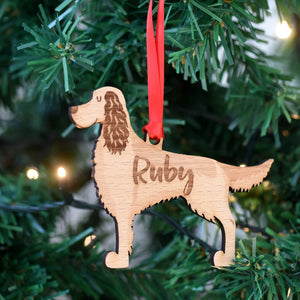 Irish Setter Personalized Christmas Dog Wood Ornament 01pjxx240822-29 - Ornament - GoDuckee