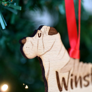 Shar Pei Personalized Christmas Dog Wood Ornament 01pjxx240822-37 - Ornament - GoDuckee