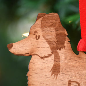 Shetland Sheepdog Personalized Christmas Dog Wood Ornament 01pjxx240822-38 - Ornament - GoDuckee