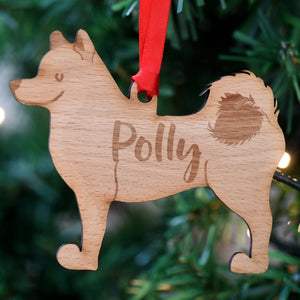 Shiba Inu Personalized Christmas Dog Wood Ornament 01pjxx240822-39 - Ornament - GoDuckee