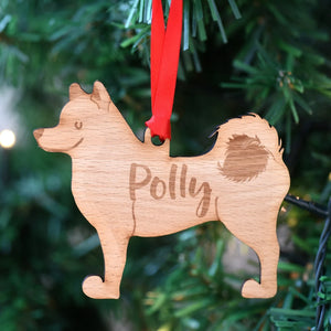 Shiba Inu Personalized Christmas Dog Wood Ornament 01pjxx240822-39 - Ornament - GoDuckee