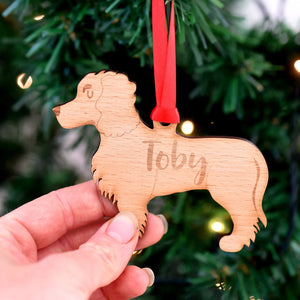 Working Cocker Spaniel Personalized Christmas Dog Wood Ornament 01pjxx240822-43 - Ornament - GoDuckee