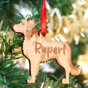Nova Scotia Duck Tolling Retriever Personalized Christmas Dog Wood Ornament 01pjxx240822-34 - Ornament - GoDuckee