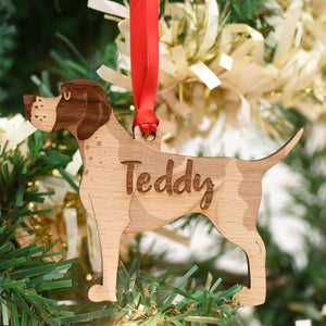 English Pointer Personalized Christmas Dog Wood Ornament 01pjxx240822-23 - Ornament - GoDuckee