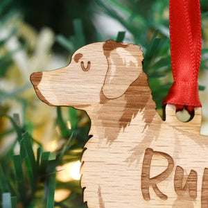 Nova Scotia Duck Tolling Retriever Personalized Christmas Dog Wood Ornament 01pjxx240822-34 - Ornament - GoDuckee