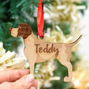 English Pointer Personalized Christmas Dog Wood Ornament 01pjxx240822-23 - Ornament - GoDuckee