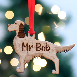 English Setter Personalized Christmas Dog Wood Ornament 01pjxx240822-24 - Ornament - GoDuckee