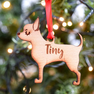 Chihuahua Personalized Christmas Dog Wood Ornament 01pjxx240822-15 - Ornament - GoDuckee