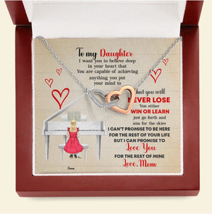 Piano Just Go Forth And Aim For The Skies - Personalized Interlocking Hearts Necklace - Gift for Piano Players - Jewelry - GoDuckee