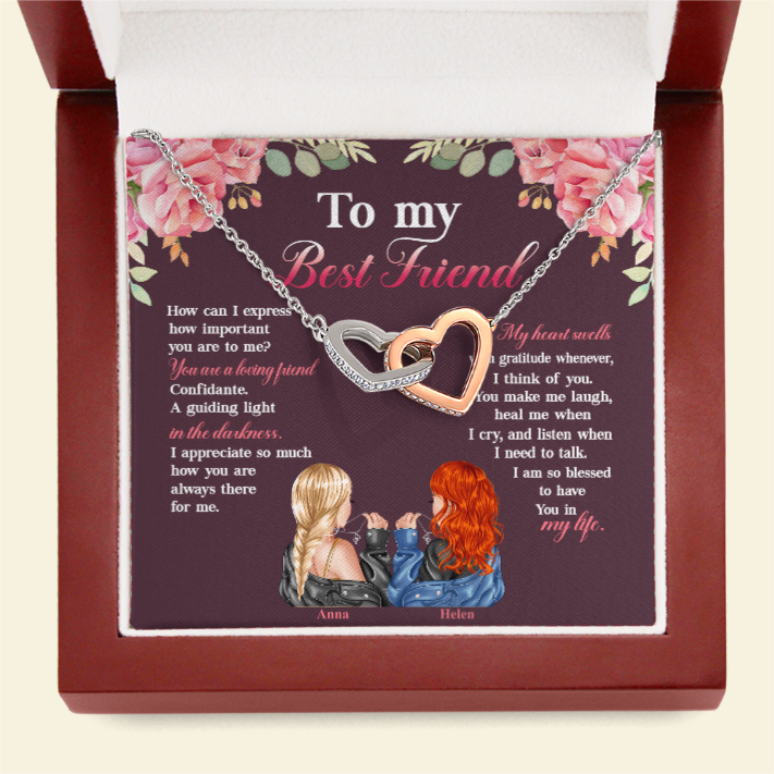 Friend You Make Me Laugh - Personalized Interlocking Hearts Necklace - Gift for Bestie - Jewelry - GoDuckee