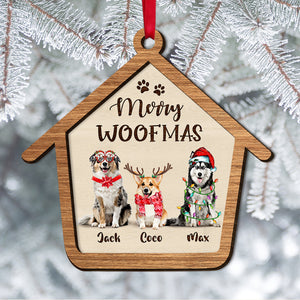 Merry Woofmas Personalized Dog Ornament, Christmas Tree Decor - Ornament - GoDuckee