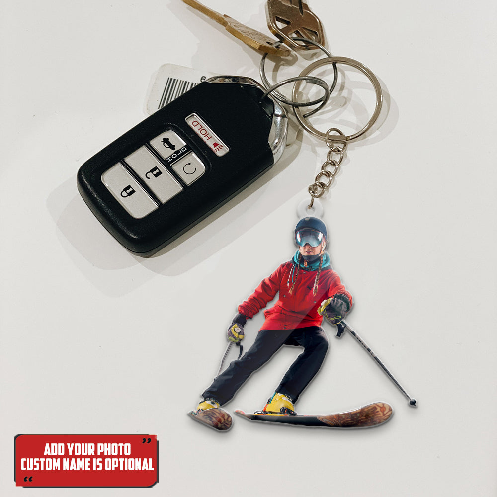 Skiing Personalized Flat Car Ornament - Ornament - GoDuckee