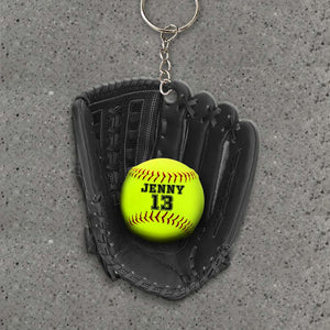Softball Keychain - Personalized Keychain - Gift For Softball Lovers - Keychains - GoDuckee