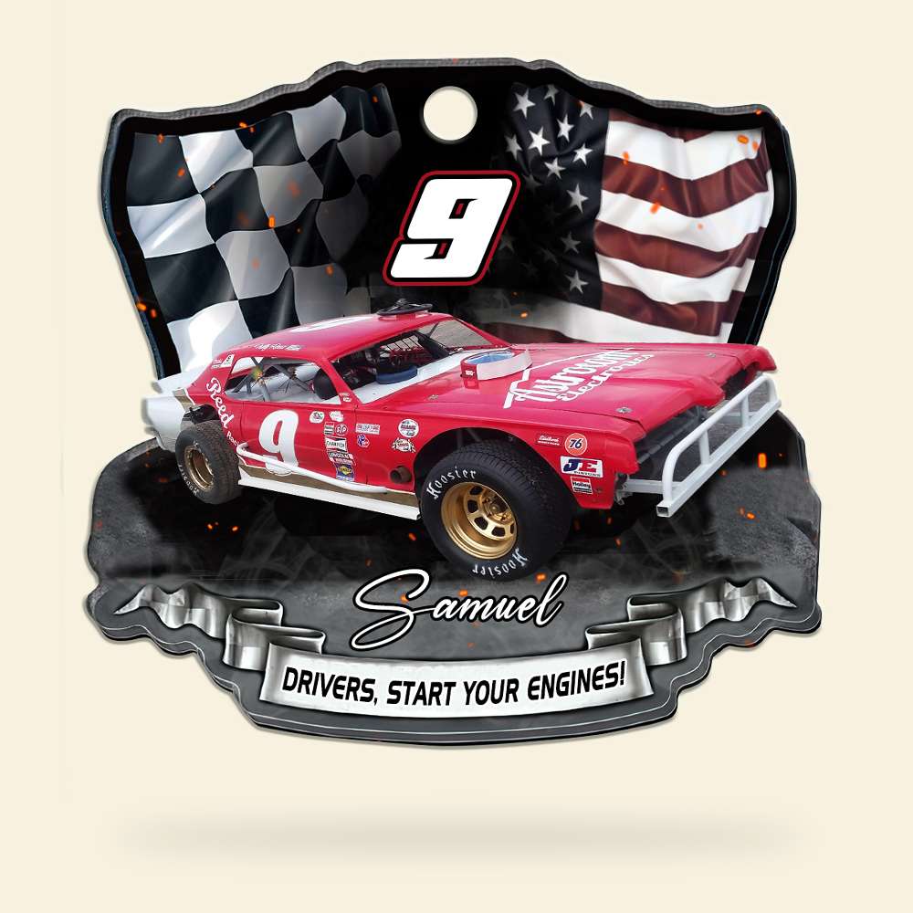 Dirt Track Racing - Custom Car Photo Keychain - Start Your Engines - Keychains - GoDuckee