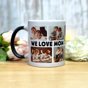 We Love Mom With All Our Hearts, Personalized Magic Mug - Magic Mug - GoDuckee
