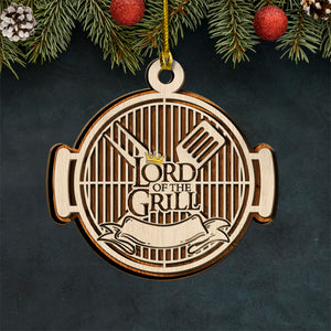 Lord Of The Grill - Personalized BBQ Wood Ornament - Best Gift For Grill Lovers - Ornament - GoDuckee