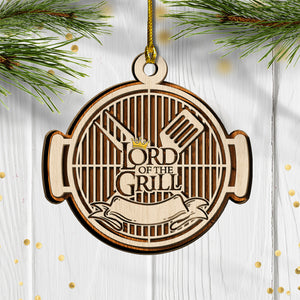 Lord Of The Grill - Personalized BBQ Wood Ornament - Best Gift For Grill Lovers - Ornament - GoDuckee