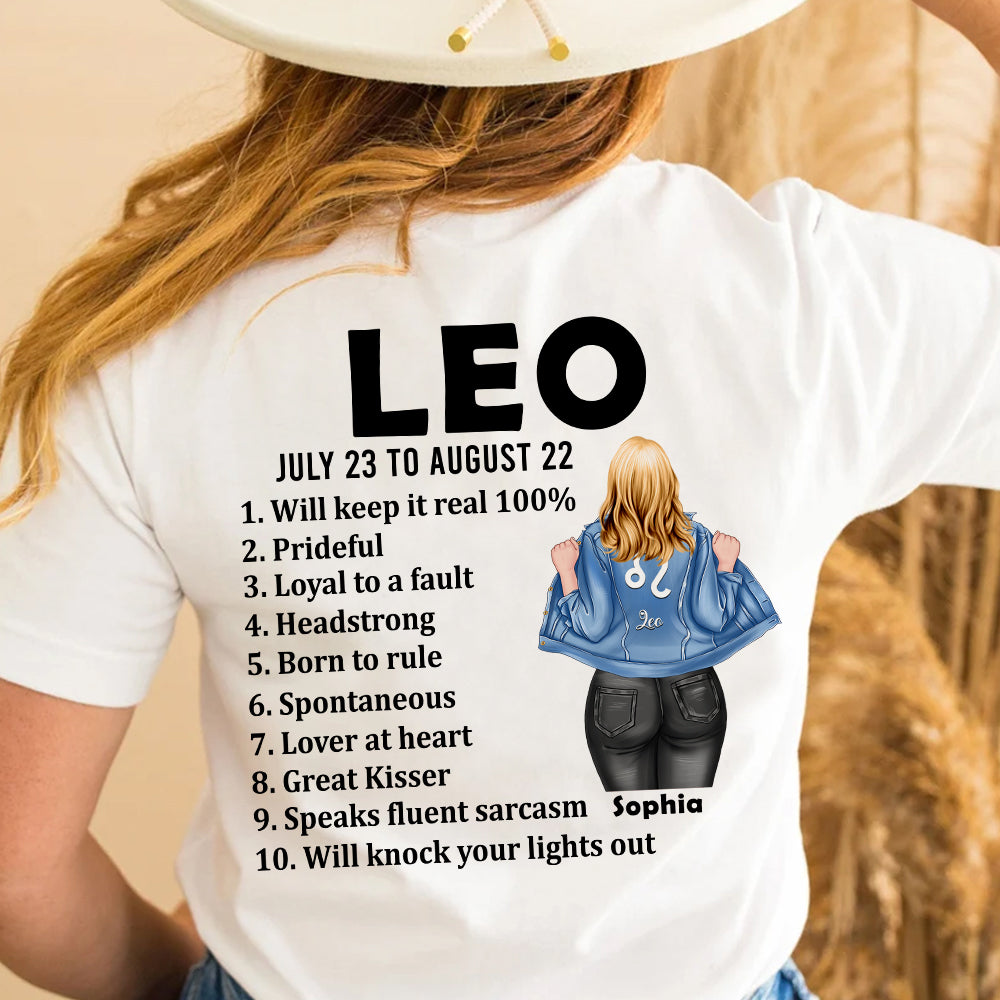 LEO- Zodiac Girl Personalized Shirt, Gift For Her - Shirts - GoDuckee